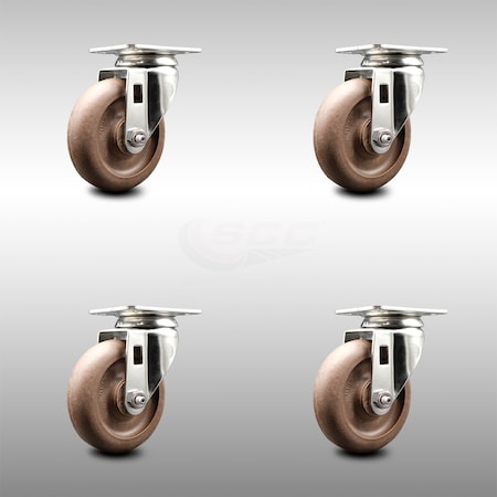 Service Caster 4 Inch 316SS High Temp Glass Filled Nylon Wheel Swivel Top Plate Caster Set SCC SCC-SS31620S414-GFNSHT-4